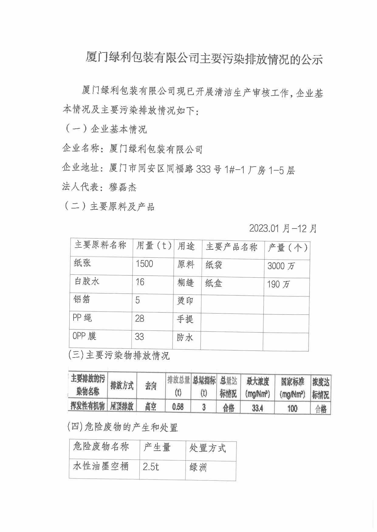 绿利环保公示2023-01